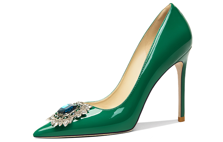 (Women) Lily Wei High Heel 10cm 'French Retro Elegant Emerald' NN-492