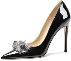 (Women) Lily Wei High Heel 'Black Patent French Rhinestone' NN-198 (Women) Lily Wei High Heel 'Black Patent French Rhinestone' NN-198