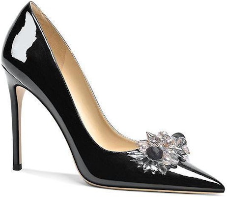 (W) Lily Wei Tacón Alto 'Negro Charol con Diamantes de Imitación Franceses' NN-198 Order (W) Lily Wei Tacón Alto 'Negro Charol con Diamantes de Imitación Franceses' NN-198