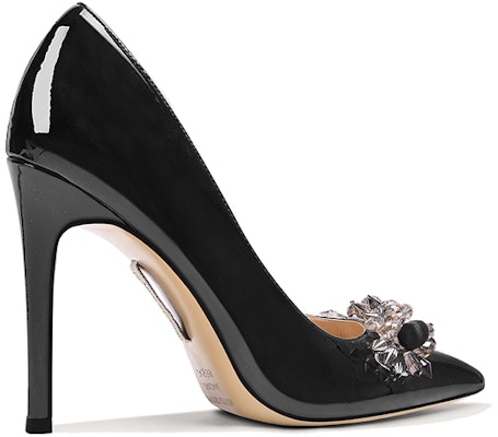 (W) Lily Wei Tacón Alto 'Negro Charol con Diamantes de Imitación Franceses' NN-198 Lookbook (W) Lily Wei Tacón Alto 'Negro Charol con Diamantes de Imitación Franceses' NN-198