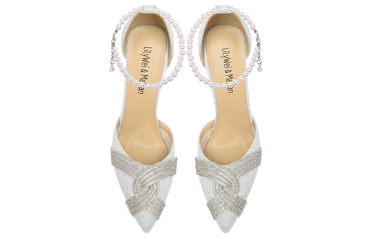 Shop (W) Lily Wei Tumit Tinggi 'Biru Mutiara Berhias' NN-257