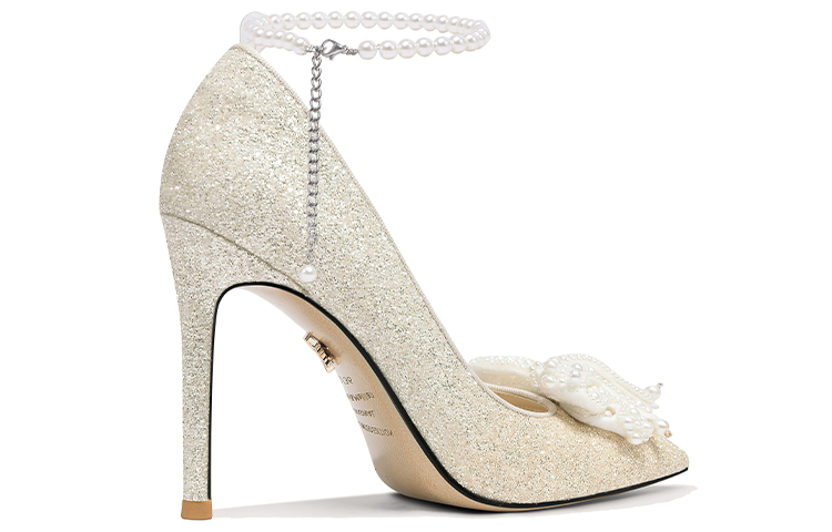 Order (W) Lily Wei Tacón Alto 'Gradient Champagne con Lazo de Lentejuelas Nacaradas' NN-280