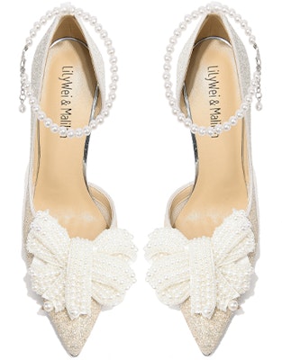 (W) Lily Wei Hak Tinggi 'Champagne Gradasi dengan Pita Sequins Mutiara' NN-280 Lookbook (W) Lily Wei Hak Tinggi 'Champagne Gradasi dengan Pita Sequins Mutiara' NN-280