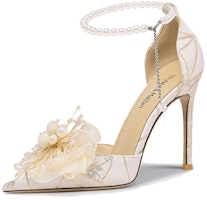 (Women) Lily Wei High Heel 'Champagne Pearl Ribbon' NN-254 (Women) Lily Wei High Heel 'Champagne Pearl Ribbon' NN-254