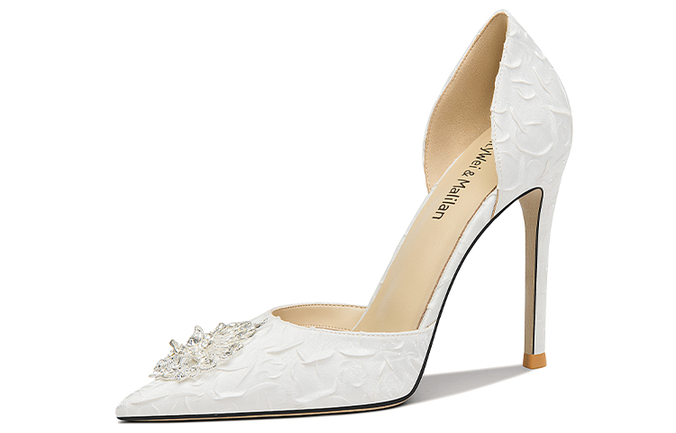 (Women) Lily Wei High Heel 'French Rhinestone Fashion - White' NN-490