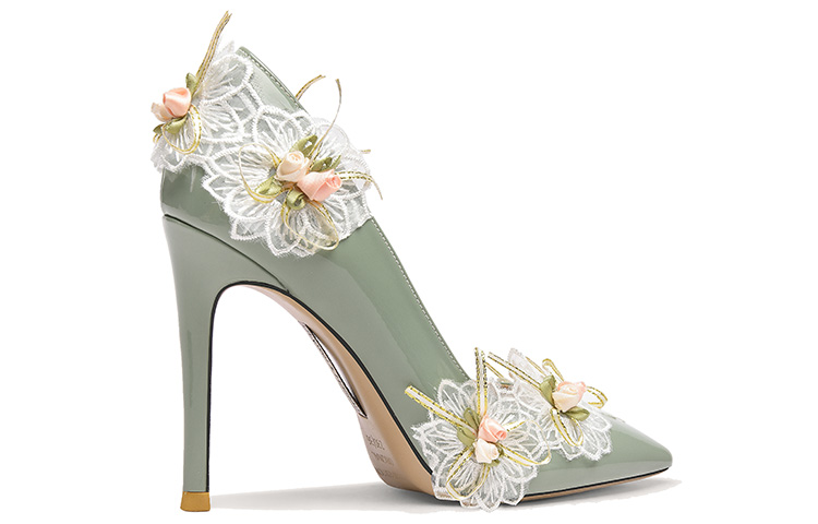 Lookbook Lily Wei 落花 時尚花卉 細跟 高筒鞋 10cm 女款 茉莉綠