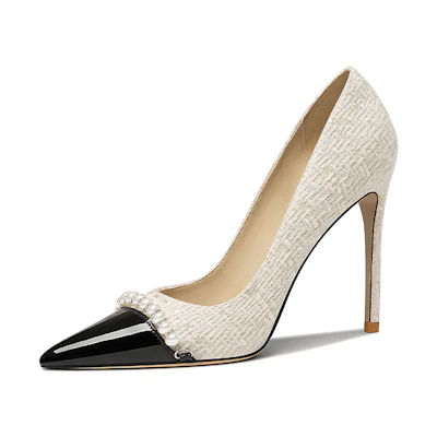 (W) Lily Wei High Heel 'Pearl Accents - White'