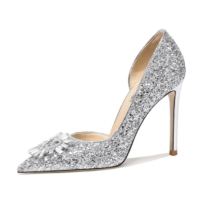 (W) Lily Wei High Heel 'Silver Sequin'