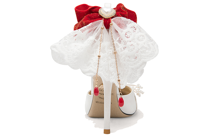 Shop (Women) Lily Wei High Heel 'Xiangxuelan Lace Rhinestone Chain White' NN-439