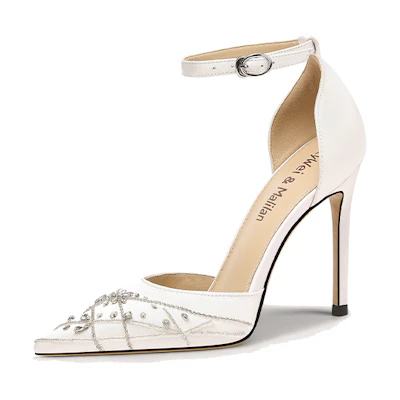 (W) Lily Wei High Heel Sandals 'White Rhinestone'