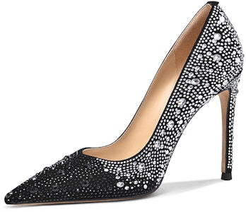 (W) (女性用) 'ブラック スワロフスキー シアリング' リリーウェイ ハイヒール スリッポン J-108 J-108 Buy (W) (女性用) 'ブラック スワロフスキー シアリング' リリーウェイ ハイヒール スリッポン J-108 J-108