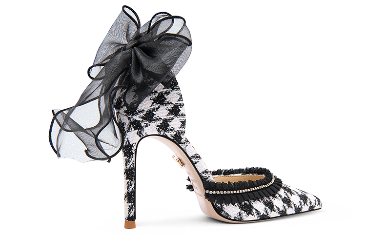 Order (W) 릴리웨이 블랙 큐빅 리본 나비 힐 (Lily Wei Black Cubic Ribbon Butterfly Heel) NN-538