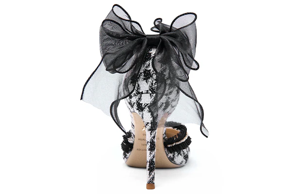 (W) 릴리웨이 블랙 큐빅 리본 나비 힐 (Lily Wei Black Cubic Ribbon Butterfly Heel) NN-538 Shop (W) 릴리웨이 블랙 큐빅 리본 나비 힐 (Lily Wei Black Cubic Ribbon Butterfly Heel) NN-538