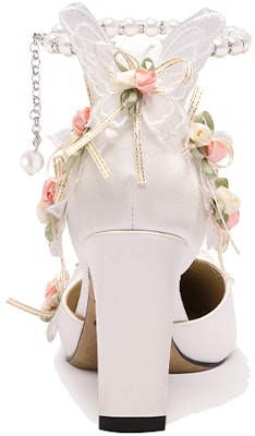 (W) (女性用)Lily Wei ハイヒール '花柄パール飾り' シーズン・オブ・ラブ - ホワイト L-027 L-027 Shop (W) (女性用)Lily Wei ハイヒール '花柄パール飾り' シーズン・オブ・ラブ - ホワイト L-027 L-027