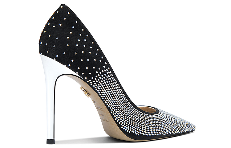 Order (W) Lily Wei Sepatu Hak Tinggi 'Obsidian Seksinya Rhinestones' NN-387