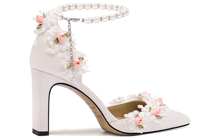 Order (W) Lily Wei Sepatu Hak Tinggi 'Pearl Blossom Putih' L-026