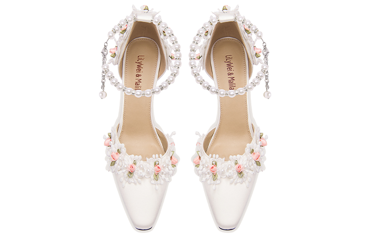 Lookbook (W) Lily Wei Sepatu Hak Tinggi 'Pearl Blossom Putih' L-026