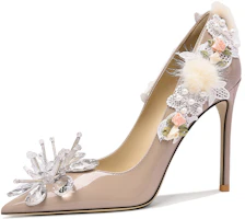 (Women) Lily Wei High Heels 'Secret Garden Patent Crystal Brown' NN-190 (Women) Lily Wei High Heels 'Secret Garden Patent Crystal Brown' NN-190