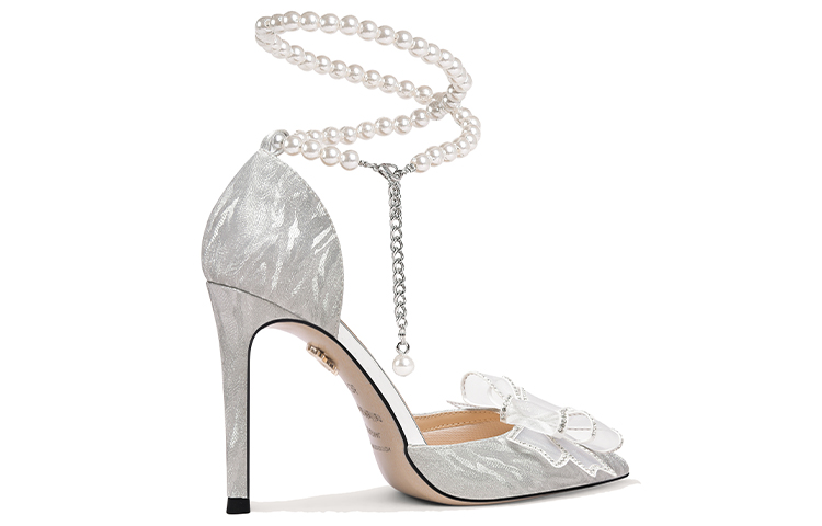 Order (W) 莉莉·魏银珍珠蝴蝶结高跟鞋 NN-272