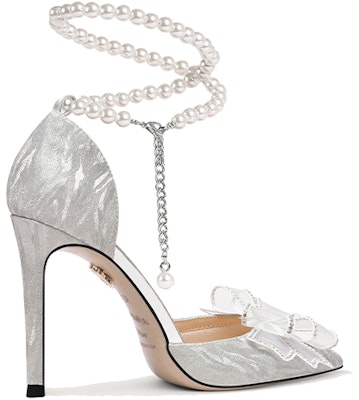 (W) 莉莉·魏银珍珠蝴蝶结高跟鞋 NN-272 Order (W) 莉莉·魏银珍珠蝴蝶结高跟鞋 NN-272