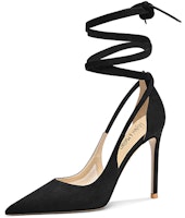 (Women) Lily Wei High Heels 'Yanran Black Velvet Cross Strap' NN-171 (Women) Lily Wei High Heels 'Yanran Black Velvet Cross Strap' NN-171