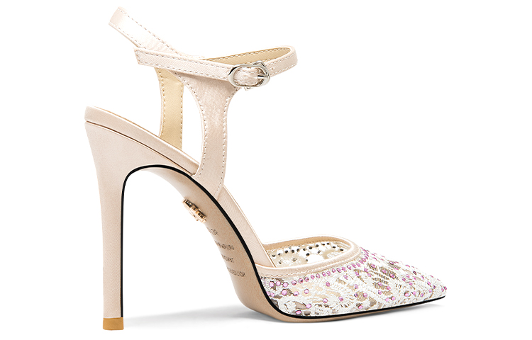 Order (W) (女性用) リンウェイ レース ポインテッドトゥバックル スティレット 'ピンク' NN-404 NN-404