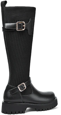 莉莉薇 頭層牛皮圓頭厚底金屬套筒高筒靴 女款 Order 莉莉薇 頭層牛皮圓頭厚底金屬套筒高筒靴 女款