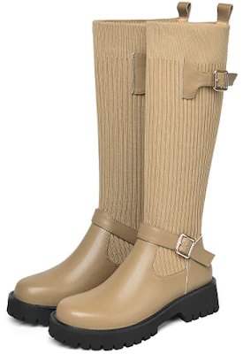 莉莉薇 頭層牛皮圓頭厚底金屬套筒高筒靴 女款 Sizing 莉莉薇 頭層牛皮圓頭厚底金屬套筒高筒靴 女款