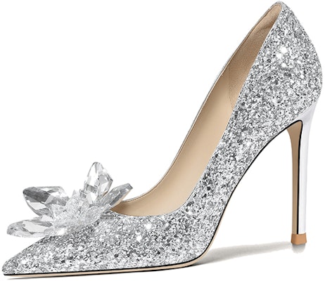 (Women) Lily Wei Leather High Heel Slip-On 'Silver Rhinestone' NN-039 Buy (Women) Lily Wei Leather High Heel Slip-On 'Silver Rhinestone' NN-039