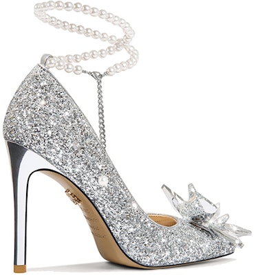 (Women) Lily Wei Leather High Heel Slip-On 'Silver Rhinestone' NN-039 1