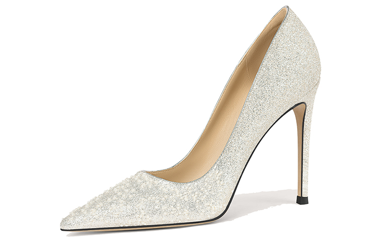 (Women) Lily Wei Leather Mule 'Silver Pearl Sparkle' J-079