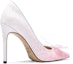Order (W) Kasut Mules Kulit Lily Wei 'Pink Gradient dengan Butterfly Bow Kristal' J-114-a