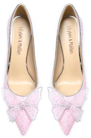 Lookbook (W) Mules de Cuero Lily Wei 'Degradado Rosa con Lazo de Mariposa de Cristal' J-114-a