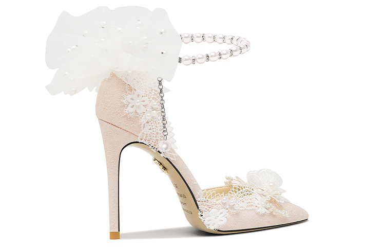 Order (W) 릴리웨이 핑크펄 10cm 스틸레토 힐 (Lily Wei Pink Pearl 10cm Stiletto Heel) NN-375