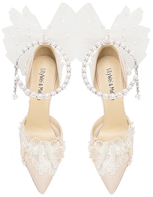 (W) Lily Wei Kulit Tumit Tinggi 10cm 'Pink Pearl Elegance' NN-375 Lookbook (W) Lily Wei Kulit Tumit Tinggi 10cm 'Pink Pearl Elegance' NN-375