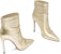 (W) Lily Wei Boot Tumit Runcing Kulit dengan Zip Sisi 10cm 'But Buku Lali Berlipat' X-063