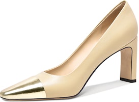 (Women) Lily Wei Leather Pointed Toe Slip-On 'Chunky High Heel' M1-087 (Women) Lily Wei Leather Pointed Toe Slip-On 'Chunky High Heel' M1-087