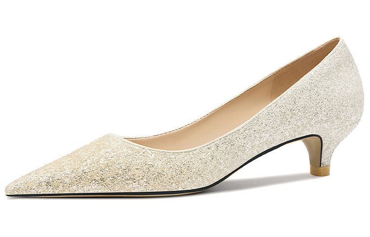 (W) Lily Wei Leather Sequin Slip-On Stiletto High Heels 'Orange Gradient'