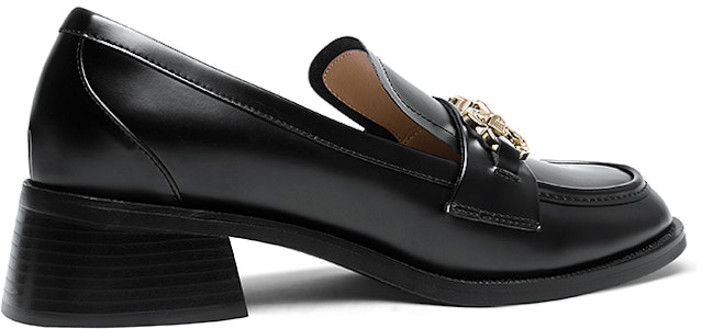 (W) Sepatu Slop Kulit Hitam Lily Wei 'Block Heel Gaya Inggris' KF-008 Order (W) Sepatu Slop Kulit Hitam Lily Wei 'Block Heel Gaya Inggris' KF-008