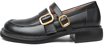 (Women) Lily Wei Loafer 'Black Metal Buckle' LF-036 (Women) Lily Wei Loafer 'Black Metal Buckle' LF-036