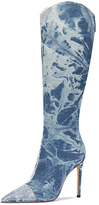 (W) Lily Wei Sepatu Boot Panjang 'Denim Biru' X-065 Buy (W) Lily Wei Sepatu Boot Panjang 'Denim Biru' X-065