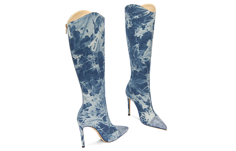 Lookbook (W) Lily Wei Sepatu Boot Panjang 'Denim Biru' X-065