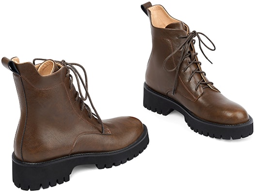 (W) Lily Wei Martin Boot 'Sepatu Luar Bulat Betis Sedang' XPJ-048 Shop (W) Lily Wei Martin Boot 'Sepatu Luar Bulat Betis Sedang' XPJ-048