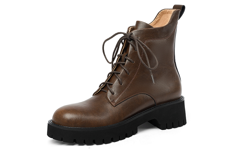 Sizing (W) But Luar Biasa Lily Wei Martin 'Boot Terbuka Hujung Bulat Pertengahan Betis' XPJ-048