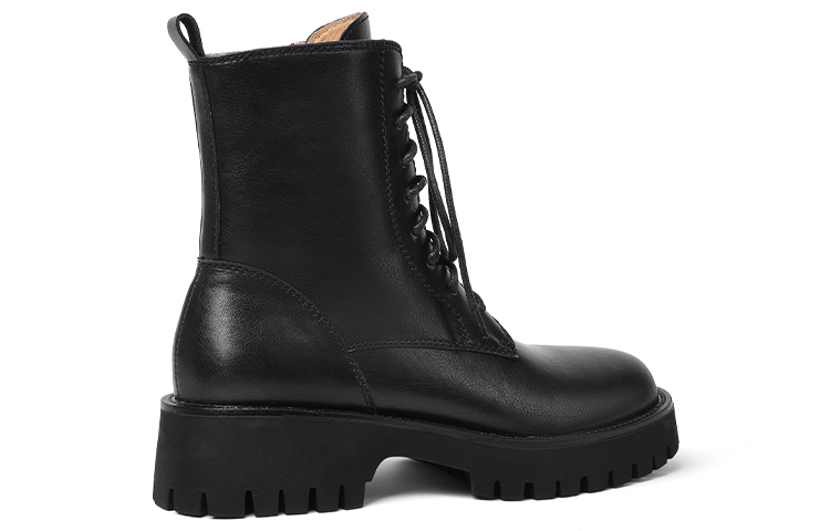 (W) Lily Wei Martin Boots 'Black Lace-Up with Side Zipper' 圖 2