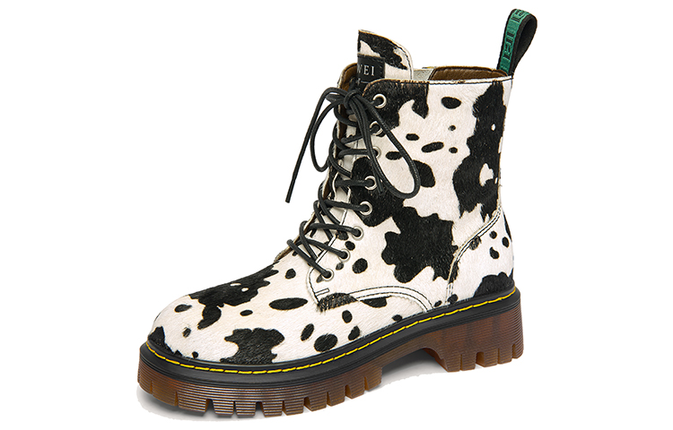 (Women) Lily Wei Martin Boots 'Cow Print' LFN-003