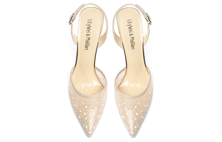 Lookbook (W) Lily Wei 网布时尚尖头细高跟鞋 '香槟色' NN-424