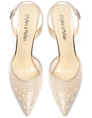 (W) Lily Wei Stiletto High Heels 'Champagne' Toe Runcing Fashion Mesh Wanita NN-424 Lookbook (W) Lily Wei Stiletto High Heels 'Champagne' Toe Runcing Fashion Mesh Wanita NN-424