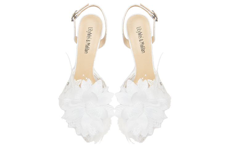 Lookbook (Women) Lily Wei Mesh High Heels 'White' 'French Elegance Lace Stiletto' NN-399