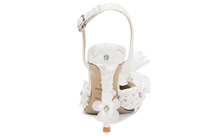 Shop (Women) Lily Wei Mesh High Heels 'White' 'French Elegance Lace Stiletto' NN-399